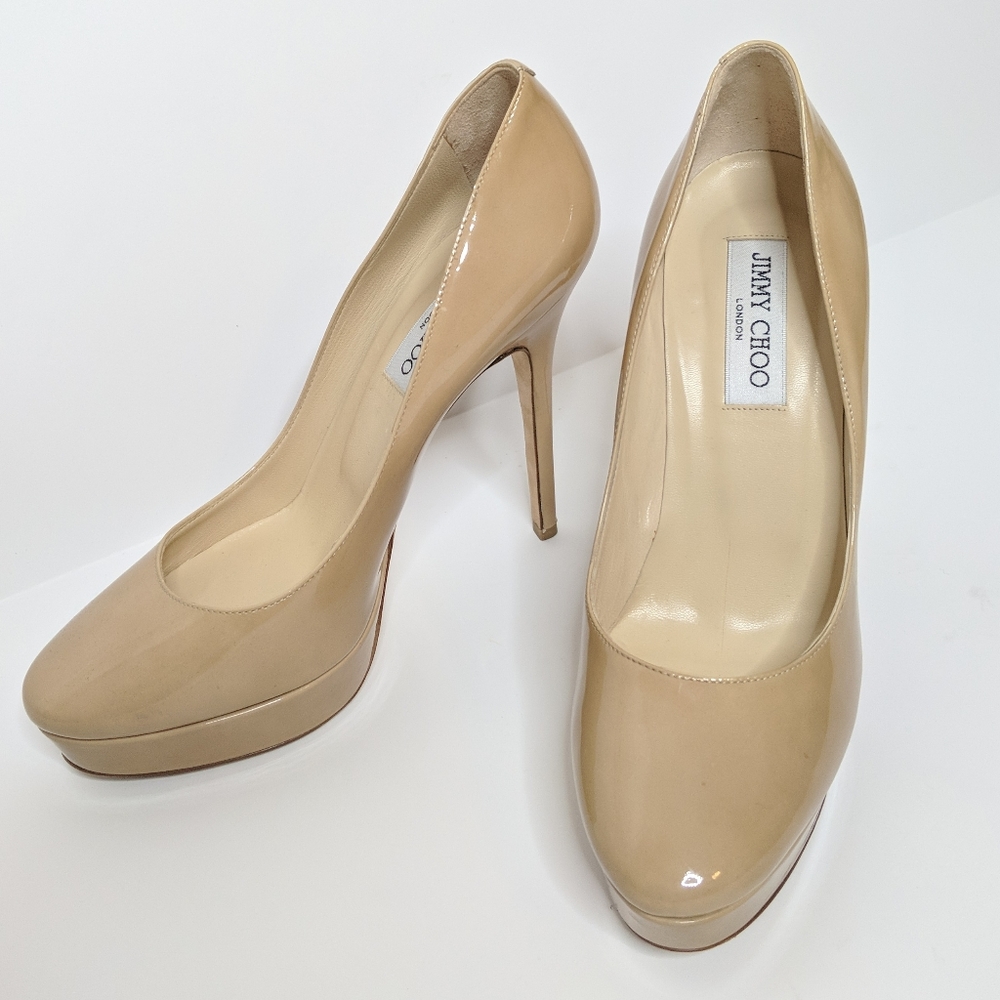 Jimmy Choo Cosmic Nude Patent Leather Pump Size 9